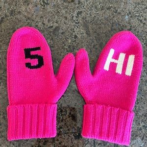Kate Spade “Hi 5” mittens, Pink.